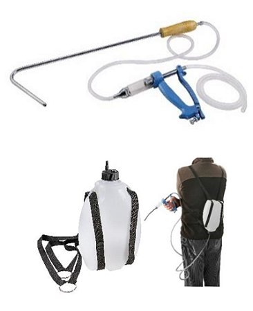 DOSADOR FLUXO CONTÍNUO COM CÂNULA DE ALIMENTAÇÃO ORAL E GANCHO P/ APLICAÇÃO DE VERMÍFUGO