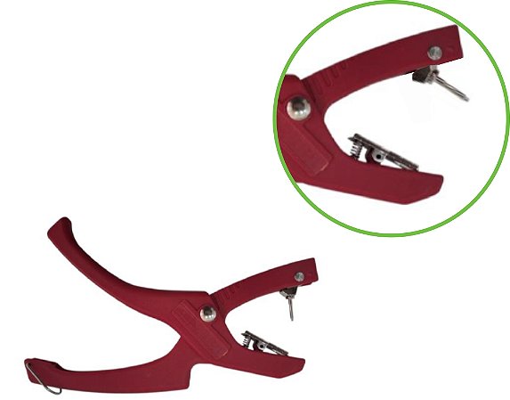 Aplicador de Brinco Bovino com Agulha Retrátil flexivel vermelho