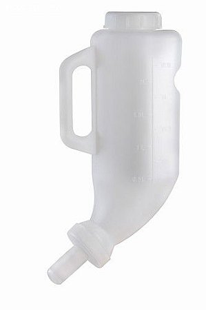 Mamadeira 2,0 lt. Para bezerro cabo esterno - boca curva - abertura superior 2 lt. - teta silicone