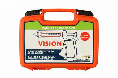 Vacinador bovino autom Kaber vision cabo fechado 50 ml - cx plástica laranja, vaselina, vedações