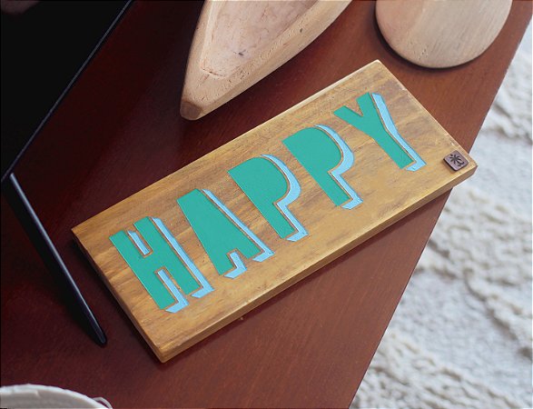 Placa Decorativa - Happy