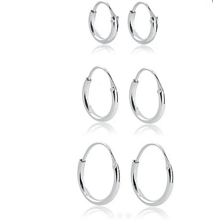 Trio Argolinhas fio redondo