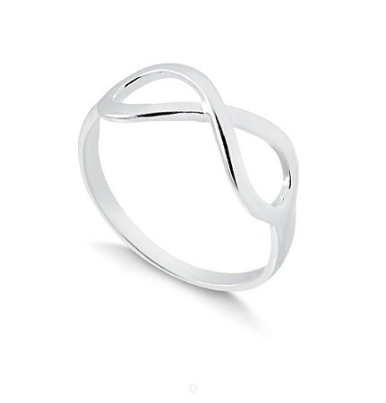 Anel liso formato infinito