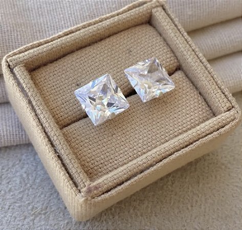 Brinco Zircônia Quadrado grande Prata 925