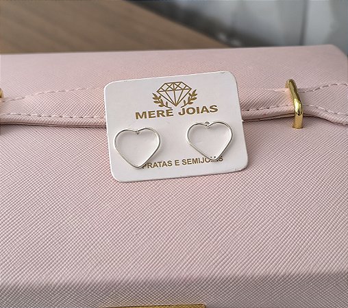 Brinco Coração Vazado Prata 925