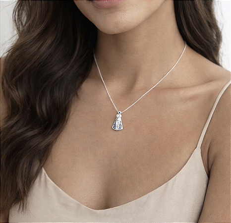 Colar Nossa Senhora Aparecida Prata 925