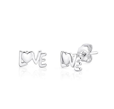 Brinco Love em Prata 925 com Design Delicado