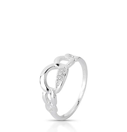 Anel Aros Redondo Prata 925 Feminino Tam 18