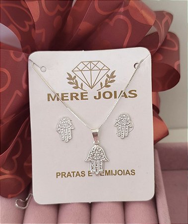 Conjunto Mão de Deus Prata