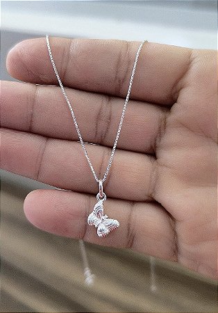 Colar Prata 925 com Pingente Borboleta
