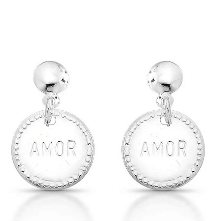Brinco Amor em Prata 925 Feminino