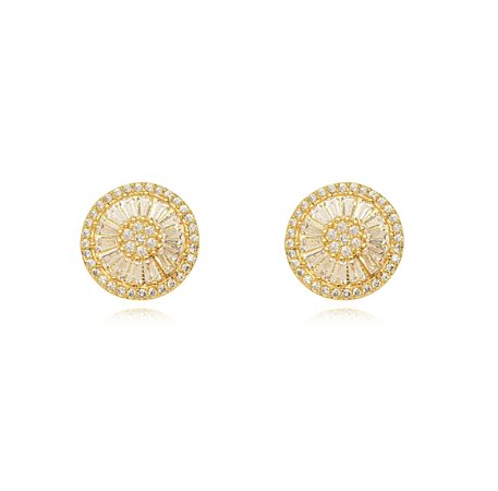 Brinco Pizza Cravejado Banho Ouro 18k