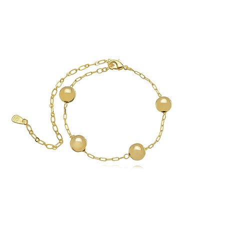 Pulseira Semijoia Bolas Lisas 18K