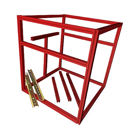 Kit Frame em Perfil Estrutural em Alumínio Vermelho P/ Impressora 3D Voron Trident