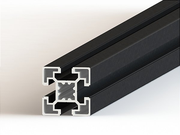Perfil Estrutural em Alumínio 45x45 Básico Preto- Canal 10