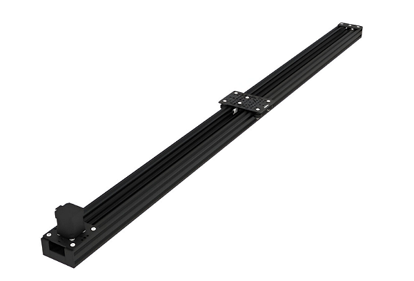 Atuador Linear de Correia 1500mm c/ Perfil Estrutural em Alumínio Preto 40x80C V-Slot e Roldanas