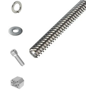 KIT FUSO DE ESFERA C/ CASTANHA E SUPORTE CASTANHA Ø16MM PASSO