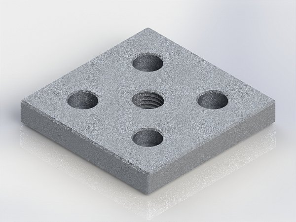 PLACA ROSCADA EM ALUMINIO INJETADO M16 - 80X80