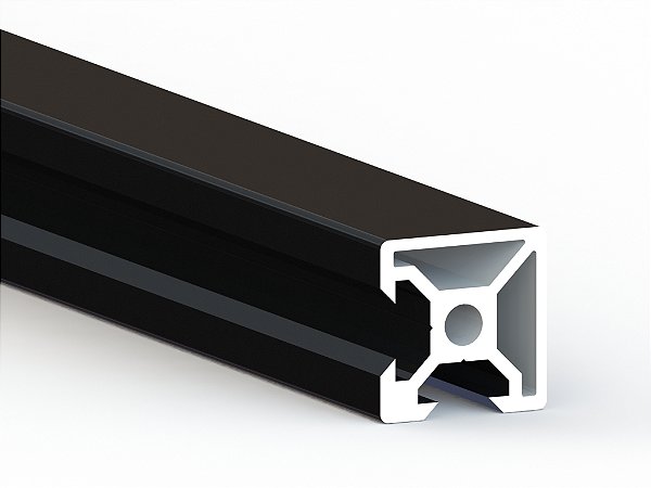 PERFIL ESTRUTURAL EM ALUMÍNIO 20X20 V-SLOT DE CANTO CANAL 6 - PRETO