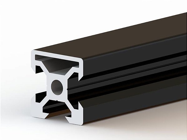 PERFIL 20X20 V-SLOT DE FACE - CANAL 6 - PINTURA PRETA / PERFIS CORTADOS