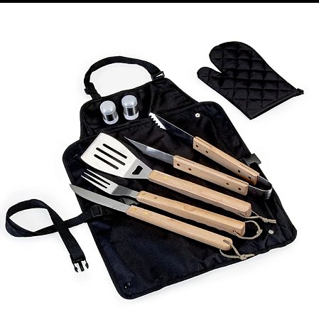 Kit Churrasco 8 Peças Com Personalização no avental