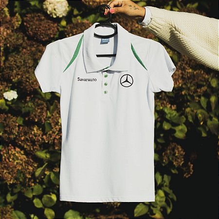 Polo Baby Look Manga Curta Personalizada