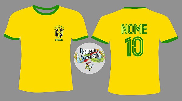 Camisa Do Brasil Personalizada Com Nome E Logomarca - Estamparia Vasconcelos