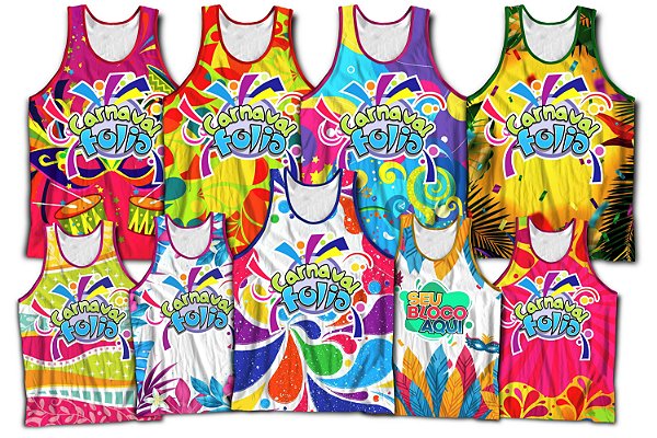 Kit 100 Abadás Personalizados para Carnaval e Eventos