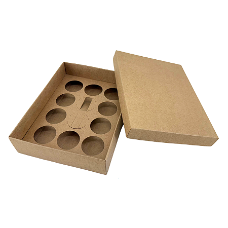 CAIXA PARA 12 BRIGADEIROS COM BERÇO SEM VISOR