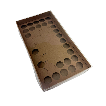CAIXA PARA 50 BRIGADEIROS COM BERÇO E VISOR