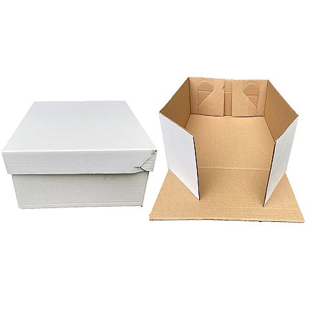 CAIXA DE PAPELÃO SEM VISOR PARA BOLO - 40X40X12CM
