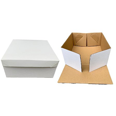 CAIXA DE PAPELÃO SEM VISOR PARA BOLO - 25X25X20CM