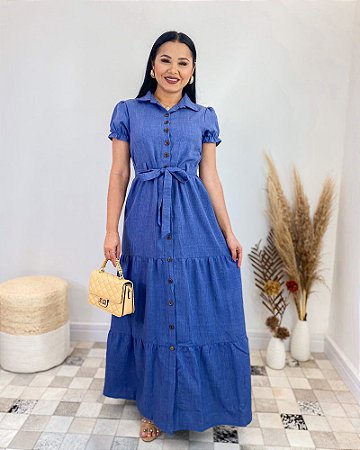 Vestido Longo Com Botões 5089