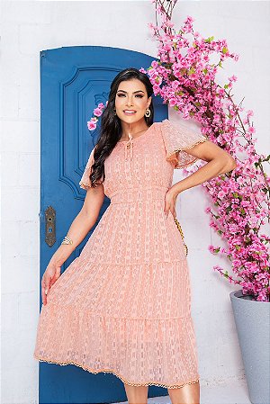 Vestido Chiffon Devorê 9094