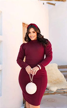 Vestido Tubinho Lãzinha Manga Longa 0122