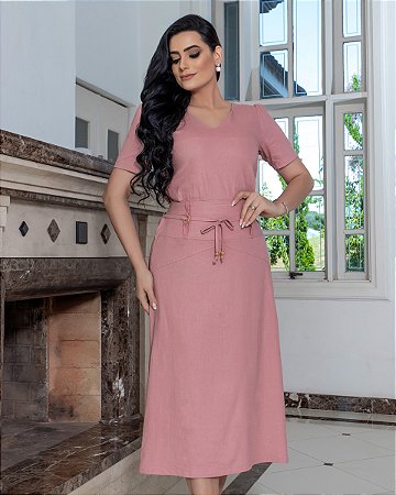 Conjunto Saia Midi Linho 0291