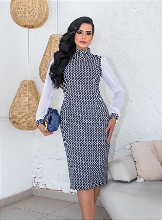 Vestido Midi Manga Longa 9085