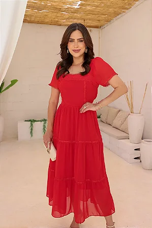 Vestido Chiffon Seda