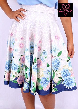 Saia Midi com Barrado Azul  SL10467