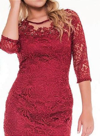 vestido guipir vermelho