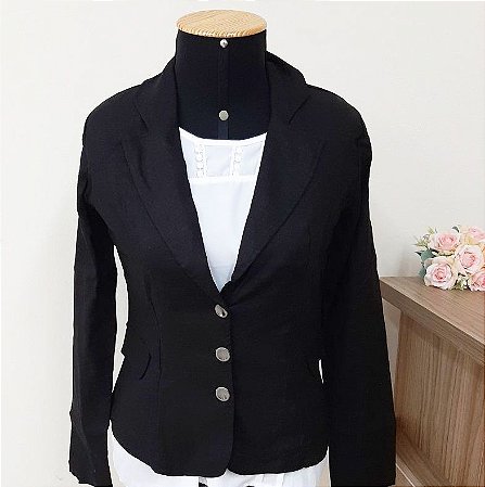 Blazer Preto Linho Gioconda Porto 1034