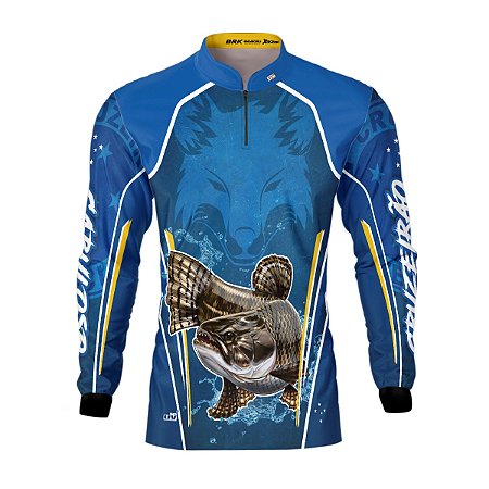 Camisa de Pesca BRK Traíra Futebol Azul com UV50 +