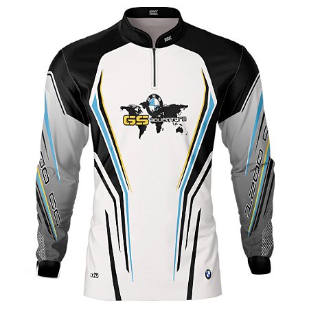 Camisa Motociclista BRK Branca GS 1200CC com UV50 +