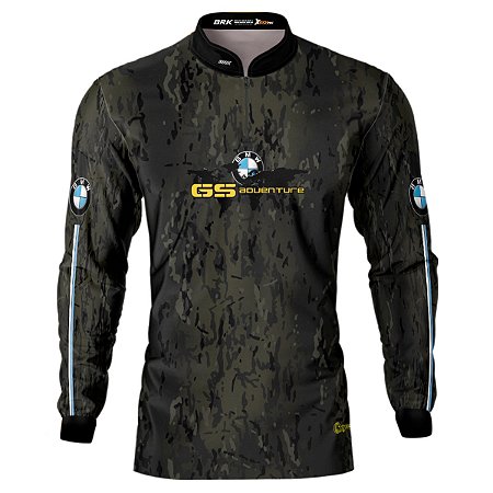 Camisa Motociclista BRK Camuflada GS Adventure com UV50 +