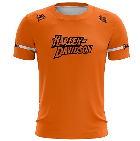 Camiseta Motociclista BRK Laranja Harley com UV50 +