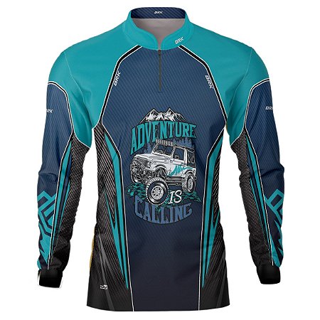 Camisa Off Road BRK 4X4 Azul com UV50 +