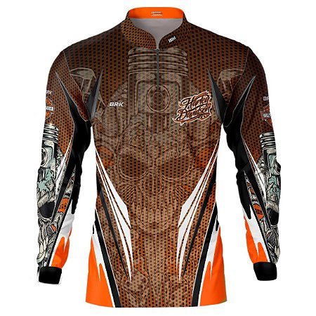 Camisa Motociclista BRK Skull Motocicleta com UV50 +