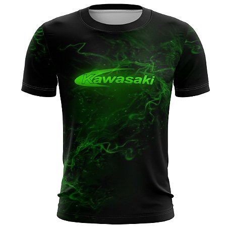 Camisa Motociclista BRK Skull Verde e Preto 4 com UV50+