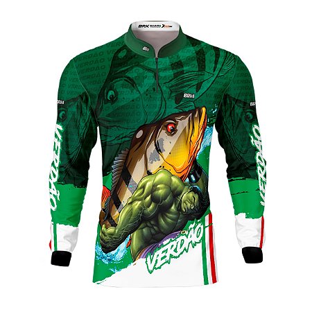 Camisa de Pesca BRK Verdão Tucunaré Açu com UV50 +