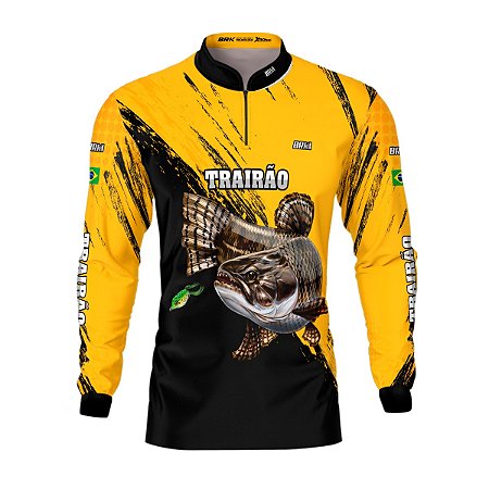 Camisa de Pesca BRK Amarelo Trairão com UV50 +